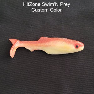 HitZone Swim'N Prey fish paddletail bait from the custom color line.